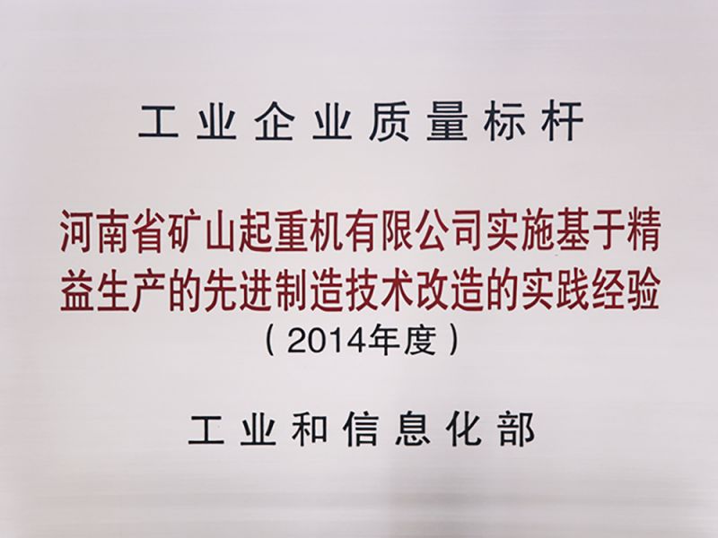 工业企业质量标杆